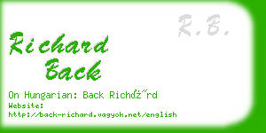 richard back business card